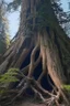 Placeholder: turn this tree trunk into a mountain coming out of the sea
