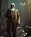 Placeholder: Surreal, steampunk, cabaret scene. Russian old man. Sunglasses, rain, smoking, happy, hot, people background, highly detailed, concept art, unreal engine 5, god rays, ray tracing, RTX, lumen lighting, ultra detail, volumetric lighting, 3d, finely drawn, high definition, high resolution.