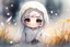 Placeholder: cute chibi anime sheikh, daisyfield, mist, melting watercolor and black ink outlines on wet paper, soft, shading strokes, in sunshine, ethereal, otherwordly, cinematic postprocessing, bokeh, dof