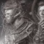 Placeholder: david bowie in winter landscape painted by hr giger