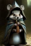 Placeholder: squirrel hedgehog mix being a cleric of death hood on