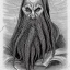 Placeholder: Cthulhu with white skin and a beard made of fleshy tentacles as a Russian Orthodox nosferatu vampire