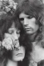 Placeholder: Jim Morrison and Pamela Courson ,music, ignoreNSFW, watermark, bohemian style , blurry,beautiful,elegant,roses, fantasy by anni dittman