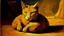 Placeholder: Portrait of a cat by Van Gogh