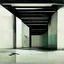 Placeholder: Minimal contemporary oil paintings of concrete1960s carpark covered in typography . In the style of Justin Mortimer and Phil Hale