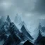 Placeholder: 3d design of a mountain in the rain close up