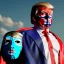 Placeholder: realistic image of donald trump as a mexican wrestling fighter posing outdoors, Mexican eyes wrestling mask, red and blue breeches, confederate flag cape, retro style, 80s, vibrant color, highly detailed, sky background, concept art, unreal engine 5, god rays, ray tracing, RTX, lumen lighting, ultra detail, volumetric lighting, 3d, finely drawn, high definition, high resolution.