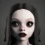 Placeholder: Jenna ortega black dress,soft goth libstick, wednesday addams make up, dramatic lighting, highly detailed, volumetric lighting, unreal engine, 8k