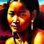 Placeholder: Drawing of 'woman from Afar tribe',sweet stare,painting by Earl Norem, simon Bisley,frazetta,西嘛哒, evan lee, Vallejo,kelly,Paul Gauguin oil on canvas, cinematic composition, extreme detail,fit full head inside picture,8k