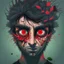 Placeholder: make an illustration of a Weed addict with red eye,