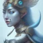 Placeholder: sango fantasy, fantasy magic, intricate, sharp focus, illustration, highly detailed, digital painting, concept art, matte, masterpiece head sexy Asian beauty blue hair space lady silver tiger head Egyptian princess pyramid