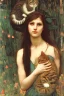 Placeholder: Woman who has a head of a cat. Boreas. John William Waterhouse