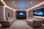 Placeholder: a dedicated home cinema room with LED ambient lighting in the walls