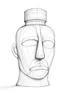 Placeholder: perfume shaped head with reinforced concrete on white background drawing graphics
