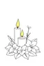 Placeholder: outline art for square Heart Candle Plumeria Ikebana style coloring page for kids, classic manga style, anime style, realistic modern cartoon style, white background, sketch style, only use outline, clean line art, no shadows, clear and well outlined