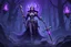 Placeholder: Witch of skeletons in 8k sci-art drawing style, clash of clans them, purple glowing eyes, the which custom, intricate details, highly detailed, high details, detailed portrait, masterpiece,ultra detailed, ultra quality