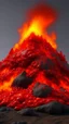 Placeholder: A red volcano with chaotic fire designed in Ica stones