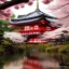 Placeholder: the most beautiful, stunning Japanese temple on a mountainside, morning mist, cherryblosssom trees, artwork, flickering lights, ornate, 8k, high-quality, ultrafine-detail, intricate, digital painting, brian froud, howard lyon, selina french, anna dittmann, annie stokes, Greg Rutowski