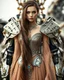 Placeholder: Photography,pretty women,full body,standing looking front view,brown long hair, long gown dress mechanical,delicate gold and full diamonds colors crystal jewelrys,silver metalic parts, golden parts, intricate armor, detailed part,Movie Still