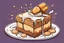 Placeholder: deep fried cheesecake, clean vector style, bold outline