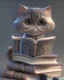 Placeholder: Cute small humanoid cat and a lots of books, unreal engine, artstation, hyper-detailed, digital painting, crisp quality, cinematic, character design by mark ryden and pixar and hayao miyazaki, unreal 5, daz, hyperrealistic, octane render