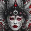 Placeholder: ((/gen insanely detailed symbolism map design macro photography close-up of a stunning albino clowncore woman angel-demon red and black with a beautiful all seeing eye on the forehead, in the spiritual realm, (where vivid red resonates as a flame of vitality, embodying the energy of the soul's journey and the profound connection to the essence of life, the whisper of passion, igniting emotions with its ethereal brushstrokes achieved through SpectralChronicle) disintegrating in movement