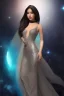 Placeholder: Full body portrait, painting, medium shot lady Spacecore background volumetric fire neutral space volumetric silver filigree