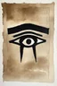 Placeholder: eye of horus; lowbrow earth toned egyptian papyrus ink wash
