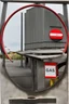 Placeholder: Round sign, red circle with stripe trough showing no gas