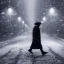 Placeholder: a man wearing a trench coat and hat walking down the snowy street of london, lots of fog, dramatic, dramatic lighting, volumetric lighting, hyperrealism, 8k, high quality, photorealistic, lot of details