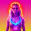 Placeholder: Shakira, artist, 30 years old, Realistic image, waist up portrait, etro style dress. Gucci sunglasses. Blonde, loose long hair, eyes make up, perfect, glow, circle iris. Neon colors, leds, geometric shapes. Dark background. Cyberpunk, concept art, smooth, unreal engine 5, god lights, ray tracing, RTX, lumen lighting, ultra detail, volumetric lighting, 3d, finely drawn, high definition, 4k.