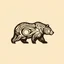 Placeholder: combine textured log with shape of a bear, graphic style, minimalistic,clean