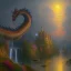 Placeholder: giant dragon by Thomas Kinkade