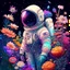 Placeholder: "floral astronaut" hand-drawn digital art, flowers everywhere, colorful garden, beautiful galaxy, REALISTIC, anime, 4k, high resolution, full details