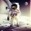 Placeholder: Astronaut, outer space, moon, stars, spaceship, beautiful, black, blue, purple, pink, masterpiece, expert, 8K, hyperrealism, sharp focus, cinematic lighting