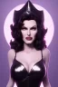 Placeholder: Rita Hayworth as evil queen in black leather, busty, cleavage, curvy, angry, stern look. character design by cory loftis, fenghua zhong, ryohei hase, ismail inceoglu and ruan jia. unreal engine 5, artistic lighting, highly detailed, photorealistic, fantasy