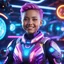 Placeholder: (masterpiece, best quality, 8k, RAW photo, beautiful and aesthetic:1.2), complex detail, Indirect light, photorealistic, (((full body))), Cosmic Baby corp boss style smiling, colorfull Sci-Fi environment