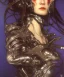 Placeholder: realistic detailed face portrait of one handsome futuristic geisha with element of alien cyberpunk armor by ayami kojima, amano, greg hildebrandt, alphonse mucha, and mark brooks, male, masculine, art nouveau, cyberpunk, neo - gothic, gothic, character concept design