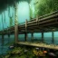 Placeholder: underwater scene with wood bridge, trees, forest submerged underwater, fish, 8k Resolution, Fine-Detail, High-Quality, Intricate, Detailed Matte, 3d Octane Render, Beautiful, Stunning, Brian Froud, Selina French, Howard Lyon, Greg Rutowski, Annie Dittman, Annie Stokes