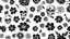 Placeholder: tracery of flowers and skulls, black and white, Maximum minimalism