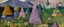 Placeholder: Purple peaks with a garden painted by Paul Klee