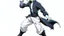 Placeholder: Satoru Gojo is a young guy white hair blue eyes black turtleneck without arms white loose pants in a defensive pose