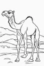 Placeholder: coloring page for kids, CAMEL, thick outline, low details, no shading, no color