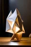 Placeholder: table lamp with paper shade inspired by origami shape