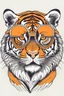 Placeholder: TIGER wearing sunglasses, Style: Retro 80s, Mood: Groovy, T-shirt design graphic, vector, contour, white background.