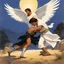 Placeholder: [illustration by Angus McBride] Jacob wrestling with angel