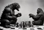 Placeholder: a Godzilla and king kong playing a game of chess