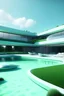 Placeholder: future living facilities whit tesla and swimming pool whit grass and a litle color