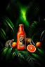 Placeholder: brand campaign for a new drink with orange and chili flavour with a jungle animal