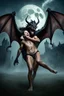 Placeholder: Lord Aegon Devereaux the horrifyingly large, muscular, evil vampire bat monster, grabbed Rexanne Stark, who was only dressed in her underwear, by the throat and lifted her off the ground in one hand, an extreme expression of fear crossed her face, she screamed at the top of her lungs, she kicked and flailed, dust, fog, mist, Moonlight, darkness, eerie Castle, Sinister, terrifying atmosphere, graphic, cinematic, 4k, epic, sharp focus, hyperrealism, detailed character design,
